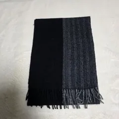 ブラック グレー カシミア マフラー