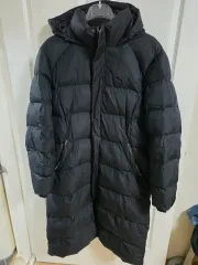 プーマ ブラック ダウンジャケット ロング丈 フーディ ダウンジャケット