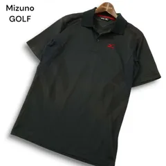 Mizuno GOLF ミズノ ゴルフ 春夏 ロゴ刺?★ 切替 半袖 ポロシャツ ゴルフウェア Sz.S位 メンズ 黒