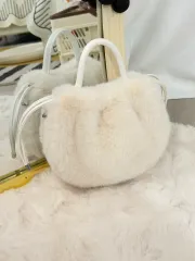 アイボリー ファー ミニ トートバッグ