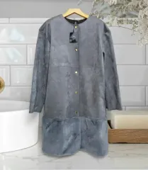 55 新品 レディース ZARA ザラ スウェード ファー コート ジャケット ロングコート ハーフコート