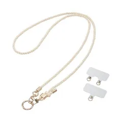 （まとめ） エレコム ショルダーストラップ／リング ベージュ P-STSDH2RGBE 1本 〔×2セット〕