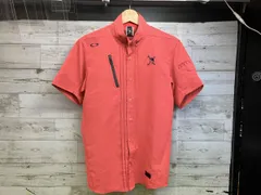 OAKLEY オークリー 半袖シャツ 433963JP スカル刺繍 ドット柄 オレンジ系 サイズL ゴルフウェア