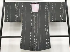 平和屋着物∞極上　道行コート　ロング丈　舞花びら　檳榔子染色地　逸品　CYAA4810s6