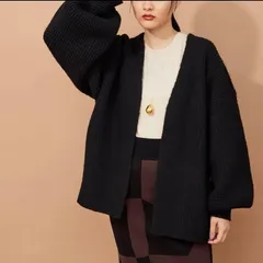 ADAM ET ROPÉ  リサイクルヤーン畦ミドルカーディガン  定価¥12,650