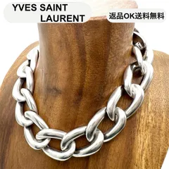【返品OK】希少 Yves Saint Laurent イヴサンローラン YSLロゴ シルバー SV925 ネックレス オーバルチェーン ヴィンテージ オールド ユニセックス【D396601003102二2603】のサムネイル