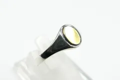 新品　未使用　17号　アクアシルバー　シグネット　リング　真鍮　オーバル　指輪のサムネイル