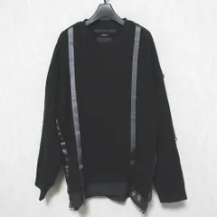 美品 DENHAM デンハム ホワイトマウンテニアリング WM TAPED KNIT セーター 1110221 サイズ4 ブラック メンズ 古着 中古 USEDのサムネイル