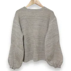 美品 21AW DES PRES デプレ トゥモローランド ウールポリエステル バルーンスリーブプルオーバー ミックスニット セーター S ベージュ レディース 古着 中古 USED