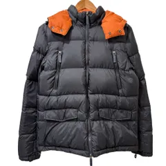 美品 ARMANI JEANS アルマーニジーンズ 2WAY ダブルジップ フーデッド ダウンジャケット ブルゾン 46 ブラック メンズ 古着 中古 USEDのサムネイル