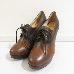 美品 BALLY バリー レザー プラットフォーム ハイヒール レースアップ ブーティ 36.5 23.5cm ブラウン レディース 古着 中古 USEDのサムネイル