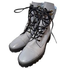 良品 STUART WEITZMAN スチュアートワイツマン レザー レースアップ ショートブーツ 6 1/2 23.5cm相当 グレー系 レディース 古着 中古 USED