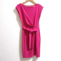 良品 DVF STUDIO ダイアンフォンファステンバーグ ドレープノースリーブワンピース サイズ0 ピンク レディース 古着 中古 USED