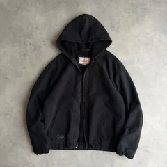 Brooklyn Cloth/Workwear/フルジップパーカー/ダブルフェイス/キャンバス生地/裏地ボア/ジップアップ/ロゴタブ/ノームコア/ソリッド/ブラック/黒/jmapleのサムネイル