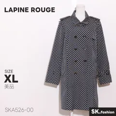 美品 LAPINE ROUGE アウター トレンチコート　ドット柄　ダブルボタン　長袖　ミドル丈　日本製