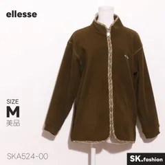 美品 ellesse アウター フリースジャケット　スタンドカラー　ジップアップ　長袖　ロゴ刺繍のサムネイル