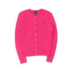 ポロラルフローレン ピンク ケーブルニット カーディガン
