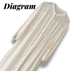 Diagram 36 S相当 オフホワイト ロングワンピース レース切替 ドット マキシ丈 前開き 日本製 レディース エレガント 高級素材 (株)アイランド 0001298OC