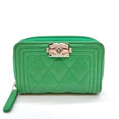 超極美品】CHANEL クラシックジップコインパース 小銭入れ グリーン 