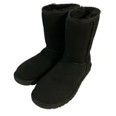 美品 UGG australia アグオーストラリア CLASSIC SHORT クラシックショート ムートンブーツ 5825 サイズ23cm ブラック レディース 古着 中古 USED