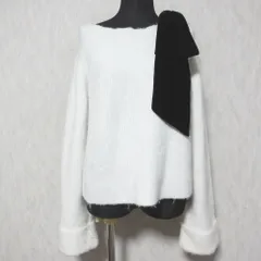 25AW Apuweiser-riche アプワイザーリッシェ ベロアリボンゆるニット 25459090 サイズ2 ホワイト レディース 古着 中古 USED