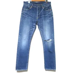 美品 SEVESKIG セヴシグ ダメージ加工 デニムパンツ ジーンズ Mサイズ インディゴブルー メンズ 古着 中古 USEDのサムネイル