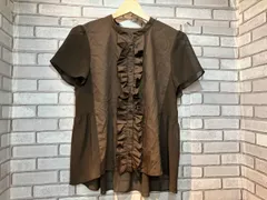 BLUE LABEL CRESTBRIDGE ブルーレーベルクレストブリッジ 半袖シャツ ・ブラウス ブラウン フリル インポート