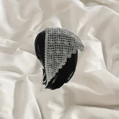 ハンドメイド バブーシュカ 小花柄 透かし模様 春夏