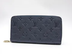 ルイヴィトン モノグラム アンプラント ジッピーウォレット ラウンドファスナー 長財布 レザー メタリックネイビー M82838