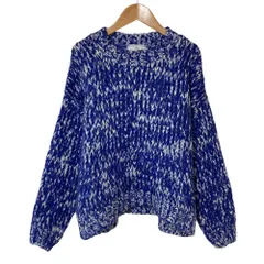 美品 TRICOTS JEAN MARC MARCEL トリコットジャンマルク モヘアブレンド バルキーニット セーター F ブルー レディース 古着 中古 USEDのサムネイル