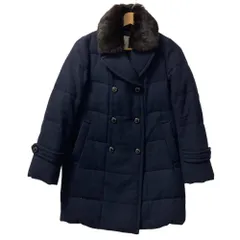 良品 MACKINTOSH PHILOSOPHY マッキントッシュフィロソフィー ラビットファー付き ダウンコート サイズ36 ネイビー レディース 古着 中古 USEDのサムネイル