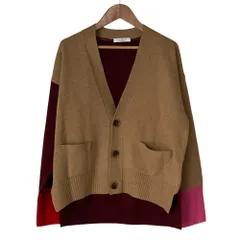 美品 23AW MACPHEE マカフィー NZ LAMB 9G Vネックカーディガン 12-02-34-02204 サイズS キャメル レッド レディース 古着 中古 USED