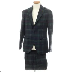 【新品】サルトリア ラトーレ SARTORIA LATORRE ウールナイロン チェック 2つボタンスーツ ネイビーxグリーン【サイズ46】【メンズ】 新品】サルトリア ラトーレ SARTORIA LATORRE ウールナイロン チェック
