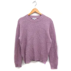 グローバルワーク GLOBAL WORK アラン模様 ニット セーター 長袖 丸首 L ピンク /FT18