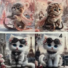 パネル生地　在庫処分‼️ 猫16柄　408