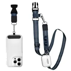 【新品】 [Yeepan] スマホショルダー 斜めがけ/首掛け/肩掛け 太め 約97cm～150cm 幅2.5cm 長さ調節可能 瞬時の着脱で便利 スマホストラップ (ストラップ ホルダー 付) ネックストラップ 携帯ショルダー スマートフォン 各種 1