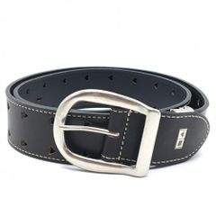 [Excellent Condition] Adidas Belt, Black, Silver Buckle, Heart-Shaped Belt Holes, Women's Golf Wear