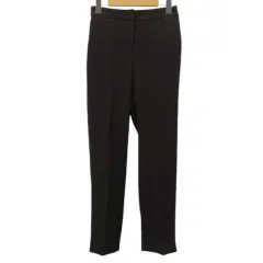 セオリーリュクス theory luxe テーパードパンツ 34 茶系 ブラウン センタープレス 無地 シンプル