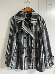 (日本ヴィンテージ)CHECK トレンチ ジャケット 季節の変わり目 アウター