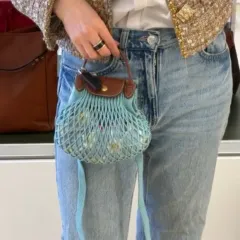 ロンシャン ル プリアージュ ミニ フィレ xs メッシュバッグ (ラグーン)