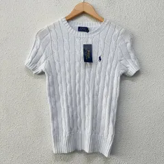 L 新品 新モデル ポロ ラルフローレン ケーブル編み コットン 半袖 Tシャツ N3565