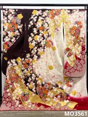 振袖 刺繍 金駒 金彩 紋意匠 身丈170cm パールトーン加工済 MO3561