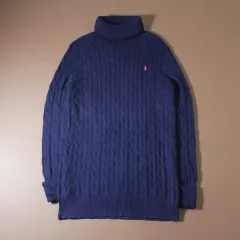 2000年代 POLO ポロ ラルフローレン ケーブル タートルネック ニット