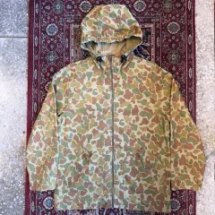 オールドネイビ ダックカモ フード ジップアップ ジャケット 95