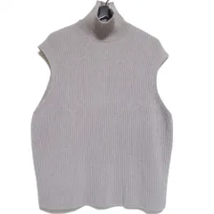 美品 21AW AURALEE オーラリー SUPER FINE WOOL RIB KNIT TURTLE NECK VEST タートルネック リブニット ベスト 1 グレーベージュ レディース 古着 中古 USED