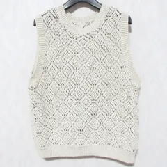 美品 23SS Spick & Span スピック＆スパン クロシェ風 ノースリーブプルオーバー バックオープン ニット 23080200921020 ベージュ レディース 古着 中古 USED