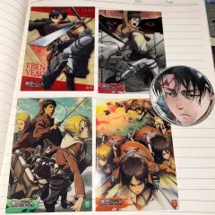 進撃の巨人 進撃の リヴァイ エレン アルミン・アルレルト(アルミン) ミカサ バッジ クリアカード クリアカード