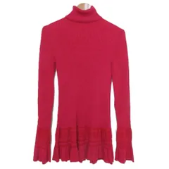 美品 ADEAM アディアム RIBBED TURTLENECK KNIT TOP 長袖 タートルネック ニット セーター 40411 0 フーシャピンク レディース 古着 中古 USEDのサムネイル