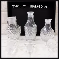 アデリア　調味料入れ　硝子　3点セットのサムネイル
