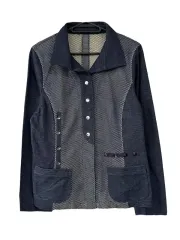 40 JPN メッシュ レイヤード コットン スナップボタン シャツジャケット